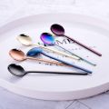 【BestGO】1 Set 8 Pcs Cute Small Coffee Spoons Stainless Steel Rainbow Demitasse Spoons for Tea Spoons Dessert Spoons Cutlery Set. 