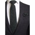 Ricnais 8cm Wool Necktie Solid Plaid Tie For Men Quality Cashmere Tie and Handkerchief Cravats Set Suit For Wedding Party. 