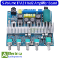 TPA3116D2 2.1 Channel 5-Volume Audio Power Amplifier Board Powerful Sound Amplifier Speaker Amp Board 50W+50W Amplificador Board 20Hz-20KHz by Electrica. 