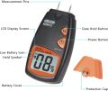 Wood Moisture Meter, Dr.meter Damp Meter, 2 Pins Portable Wood Water Moisture Tester for Firewood HD Digital LCD Display with 2 Spare Sensor Pins and one 9V Battery (Both Included) Log Moisture Meter. 