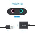 TechRise External USB Audio Adapter Stereo Sound Card with 3.5mm Headphone and Microphone Jack for Windows Mac Linux PC Laptops Desktops. 
