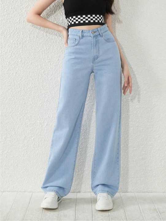 Light blue wide leg jeans hotsell