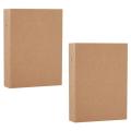 2Pcs A5 Refillable Ring Binder, A5 Kraft Paper Binder Tray with 2 Rings to Add Loose Sheets. 
