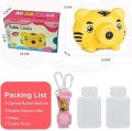 Bubble Toys For Kids Tiger Bubble Camera Summer Water Toys Bubble Maker Portable Blowing Bubble With LED Flashing Lights and Music,Pink Bubble Blower Toy Gift for Childs, Girls, Boys, Toddlers (Tiger). 