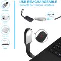 Book Light, USB Rechargeable Reading Light with Contact Sensor, Flexible Clip on Book Light for Reading in Bed. 