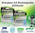 Combo - 4 PCS AA Energizer Rechargeable Battery Cells 2500Mah. 