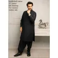 black cotton unstitched for men. 