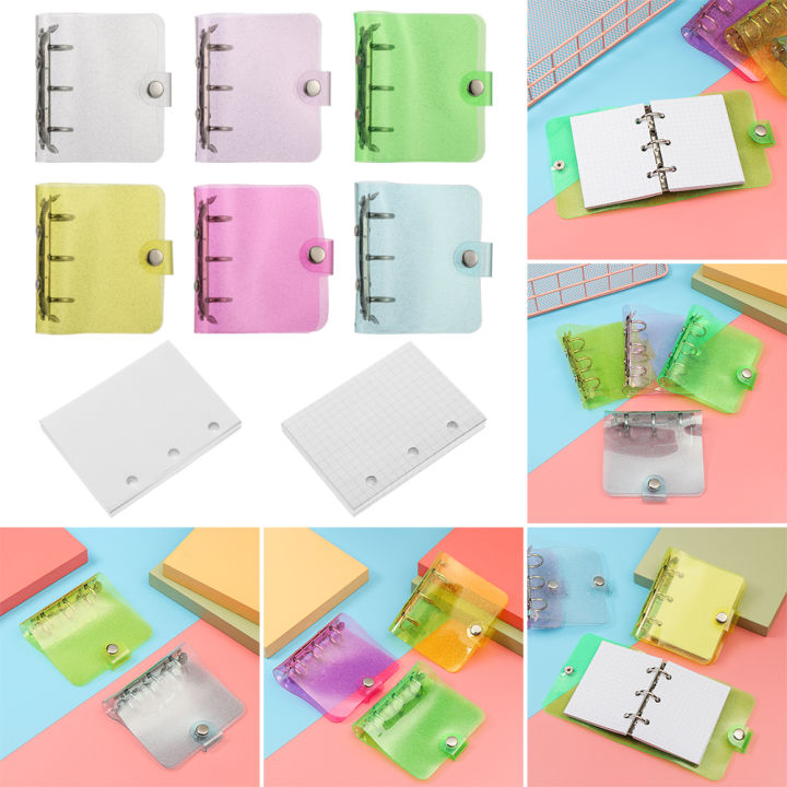 Mini Folder With Rings Stationery Mini 3-hole Diary Book File Folder Notebook Cover Rings ...