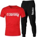 Vinyl Be Strong Printed Summer Tracksuit For Men (Tshirt and Trouser). 