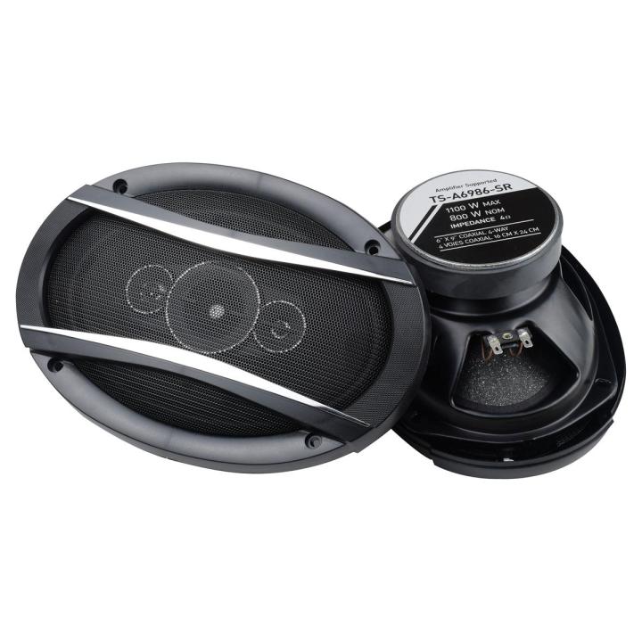 Car Audio System TS-6986-SR 4-Way Speakers - 1100W Max Power, 4 Voice Coils, and 6x9 Inch Size, and Amplifier Support!