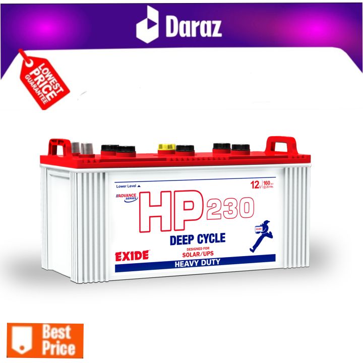 Exide Battery HP230 Deep Cycle Heavy Duty 12 Volts Specially Designed For Ups Inverter and Solar Battery