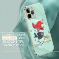 TA for Tecno Camon 19 Neo Back Cover + Free Lanyard Flying Witch for Girls Luxury 6D Plating Case Side Pattern Soft Silicone Square Phone Cases. 