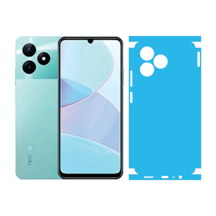 Back Paper For Realme C51 Lamination Anti-Stain 0008 SKY BLUE Sheet Wrap Cover