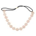 Hot Lovely Metallic Sweet Lady Hollow Rose Flower Elastic Hair Band Headband - Gold. 