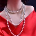 Women Necklace Eco-friendly Costume Jewelry Imitation Pearl Necklace. 
