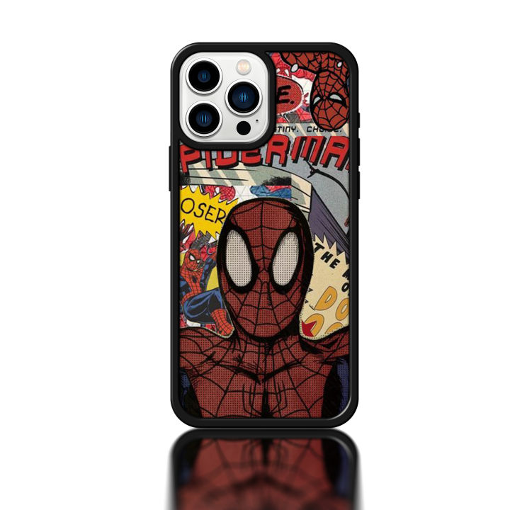 Spiderman Case For Iphone  (2D Custom Made Case with Black Borders)
