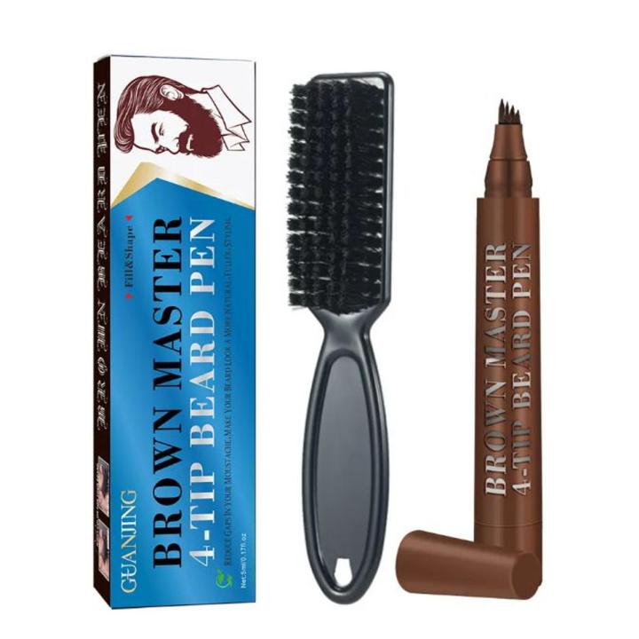 GUANJING%20Brown%20Colors%20Men%20Waterproof%20Beard%20Filler%204%20Tip%20Beard%20Filler%20Beard%20Filler%20Pen%20Kit%205ml%20GJ7079%20-%20Image%202