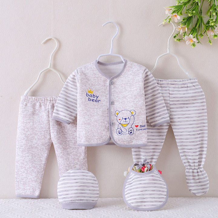 Imported New Born Baby Clothes Set 5Pcs Winter Suit for Boys