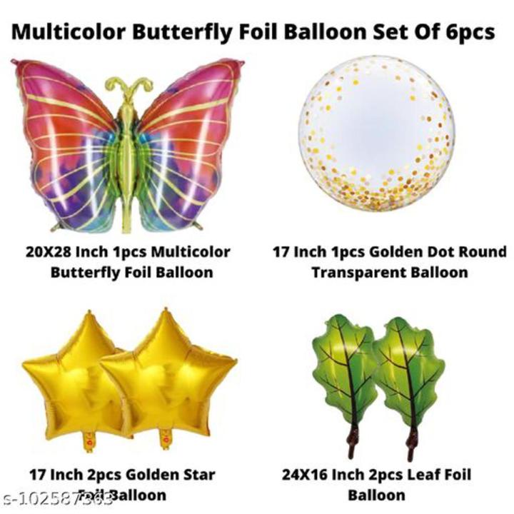 BUTTERFLY THEME FOIL BALLOON SET ( PACK OF 6 FOIL BALLOONS )