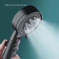 Five-Speed Multi-Function Large Water Spray Super Supercharged Shower Shower Head Black Silver Shower Head Single Head. 