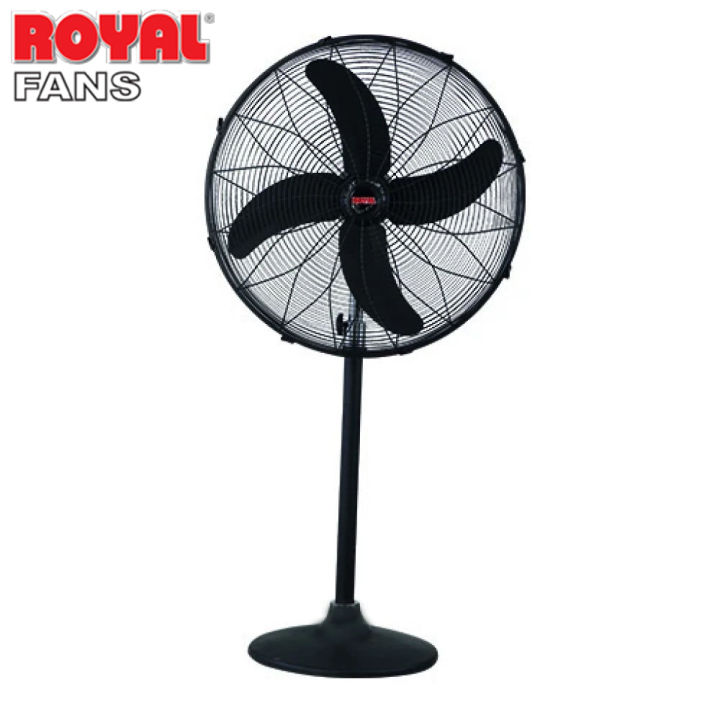 Royal Fans Standing/Pedestal Fan - Hi-Standard Sp Model 24 Inch - Copper Winding - Full Black