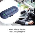 Wireless Hands-Free Car Kit Bluetooth Sun Visor, Portable Bluetooth Multipoint Speakerphone,Built-in Battery with Car Charger. 