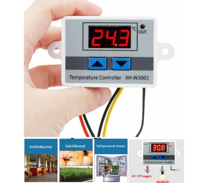 AZDelivery XH-W3001 DC 12V 120W Digital LED Temperature Control Module, Mini Thermostatic Switch Waterproof Sensor Probe And Including E-Book - View #11