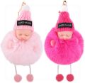 Adorable Pair of Cute Doll Key Ring - Colorful and Charming Trendy Accessory  - Add Some Fun to Your Keys - Perfect for Gifting. 