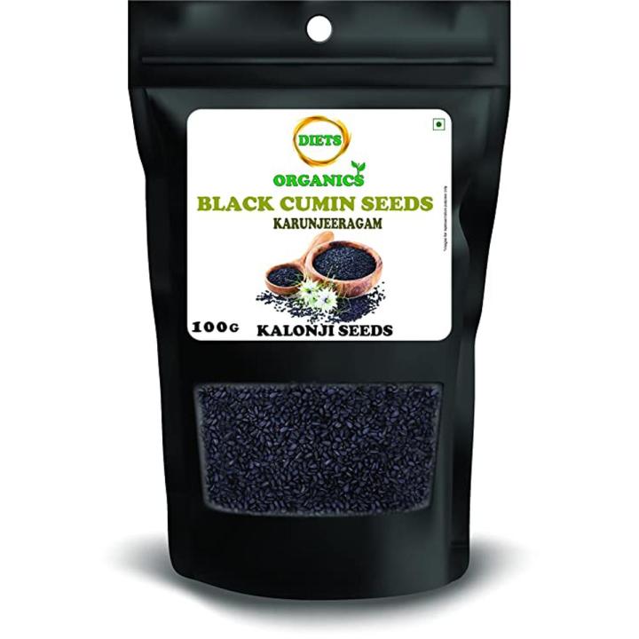 DIETS ORGANICS Black Cumin seeds , karunjeeragam , kala jeera , kalonji seeds- 100 grams