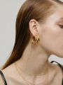 Earings for girls stylish -Thick Tri  hoop Tube Gold Color Hoops Earrings elegant  for party wear. 