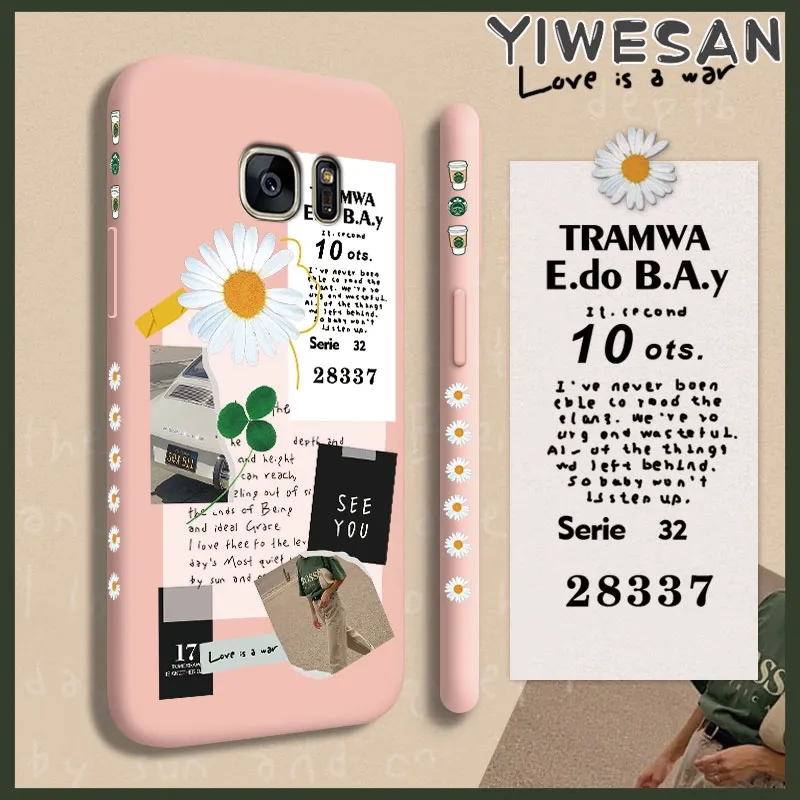 YIWESAN Case For Samsung galaxy S7 Case Cute Fashion Brand Coffee
