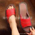 Cowhide slippers for indoor men and women Haining home slippers summer non slip cowhide sole genuine leather sandals. 