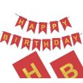 Happy Birthday Banner in black ,pink,light blue,white and rose gold. 