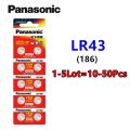 10-50pcs Original Panasonic LR43 186 AG12 386 SR1142/LR1142 SR43 301 12GA 1.5V Alkaline Button Cell Battery For Watch Calculator. 