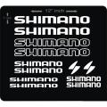 Push Bike Cycle Stickers SHIMANO Mountain Bike Luminous Reflective White Plotter Cutting Stickers 10 Piece Full Set. 