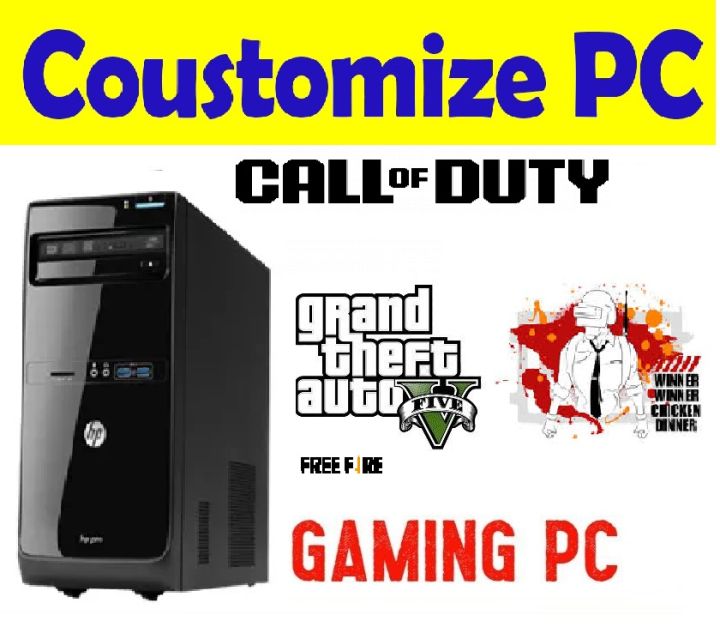 gaming PC 3500 Pro Micro Tower Gaming PC - Intel Core i7 3Rd Generation  8GB DDR3 RAM, 500GB HHD, 4GB Graphic Card Call Of Duty GTA 5 & PUBG FREEFIRE Games Installed custom pc
