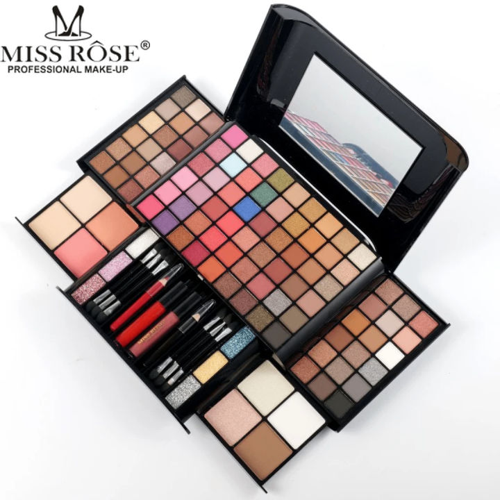 All-in-One Travel Makeup Kit – 90 Shades with Face & Lip Essentials | Compact Glam Palette