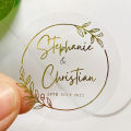 100pcs/Lot Personalized Custom Logo Stickers Clear Transparent Gold Foil Silver Business Logo Stickers Wedding Stickers. 