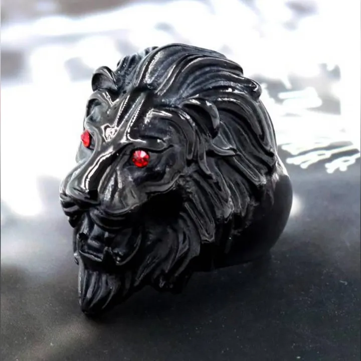 Shiny%20Black%20Punk%20Biker%20Lion%20Head%20Red%20Eyes%20Ring,%20Lion%20King%20Style%20Black-Shine%20Non-Fade%20Color,Premium%20Quality%20Black%20Panther%20Fans%20Ring%20For%20Boys%20And%20Girls%20-%20Image%203
