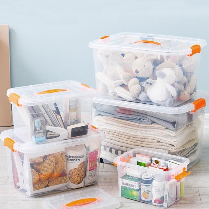 Creative Household Products Transparent Plastic Storage Organizer Portable Enlarged Storage Box Toy Clothes Storage Box