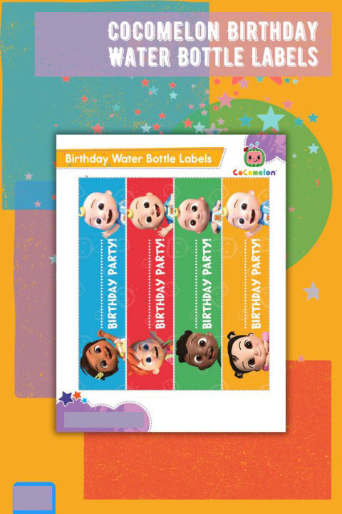 CoComelon-themed fun to your birthday celebration with our bright and colorful CoComelon: Birthday Water Bottle Labels