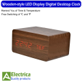 JINSUN Antique Style Wood Clock LED Display Bamboo Clock Digital Electronic Desktop Clock Calendars Voice Control despertador by Electrica. 