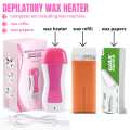 Wax Bear Roll On Wax Kit,Milk Roller Waxing Kit for Sensitive Skin, Depilatory Soft Wax Heater with 1 Cartridge Refill,10 Wipes and 100 pcs Wax Strips. 