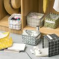 Cute Linen Home Storage Box Desk Organizer Office Folding Yellow Storage Basket Jewelry Cosmetic Makeup Snacks Toys Container. 
