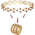 Diamond inlay Magic Expandable Ring Creative Adjustable Deformable Magic Copper Bracelet Expanding To Bangle 2-in-1 Telescopic Ring. 