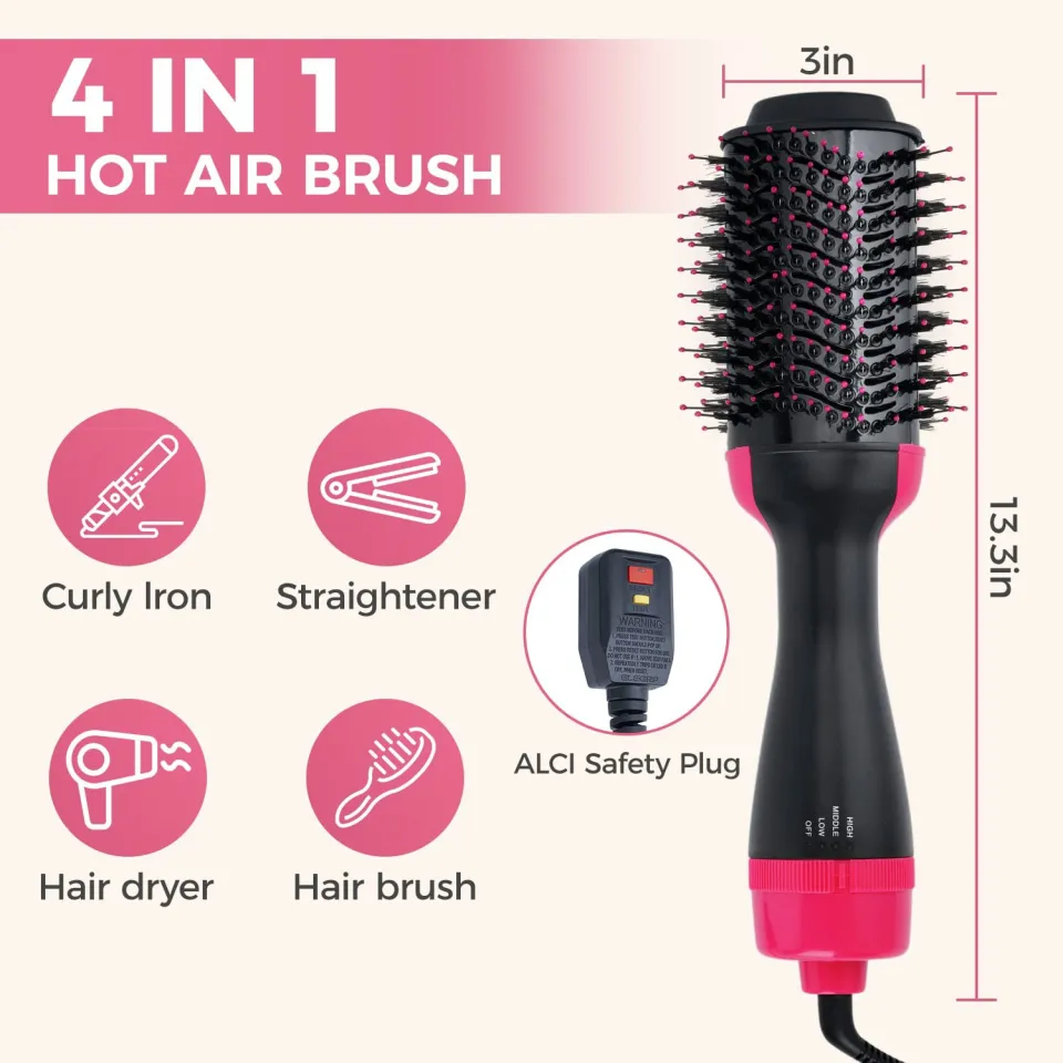 One Step 3 in 1 Hair Dryer and volumizer , hair straightner and hair curler for ladies - hare drier for girls - Hair Straightener Comb for Drying for women - Hair Dryer Styler -  Hot Air Brush - Comb for Drying, Straightening, and Curling