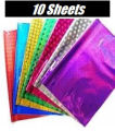 Pack Of 10 Shiny Gift Wrapping Paper Sheets for Party & Decoration- Size 20*30 Inch Random Colours. 