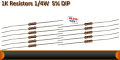 20pcs 1/4W  1k ohm resistor 1 kilo ohm. 