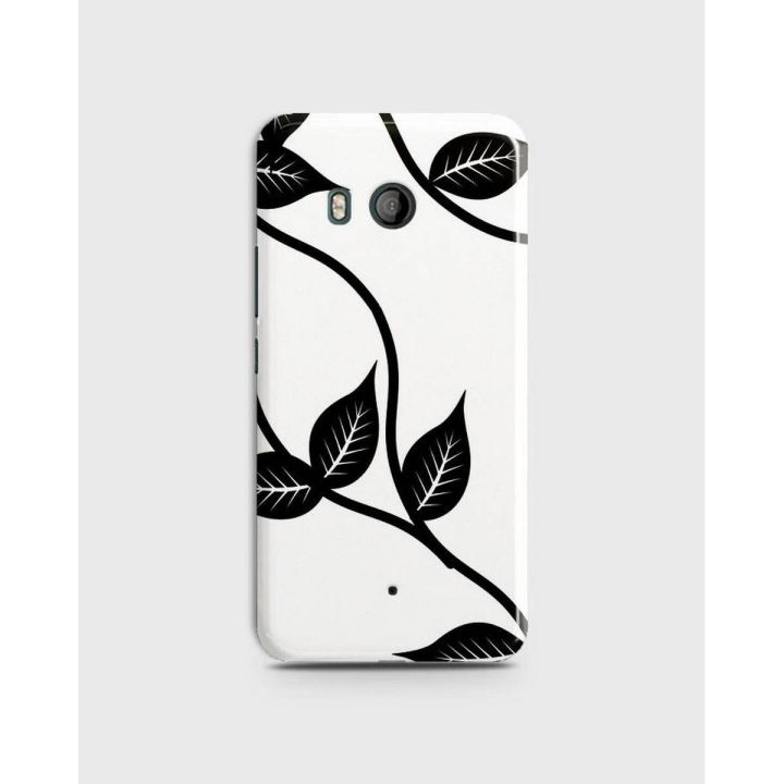 Htc U11 Cover 3D Hard Case Black Leaf - 1Cover2188