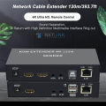 4K KVM Switch, USB KVM Extender Cat5e/6 Up to 120M Plug and Play Infrared Single Network Extender for Keyboard, Mouse, Computer Host, Laptop, PS3,4(US Plug). 